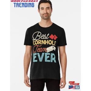 Best Cornhole Team Ever Retro Design Baggo Bean Bag Toss Game Tshirt